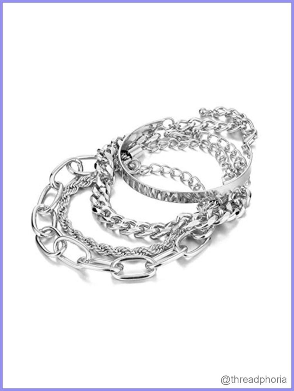 14K Gold Plated Dainty Layered Chain Bracelet Set, Adjustable Link Bangle